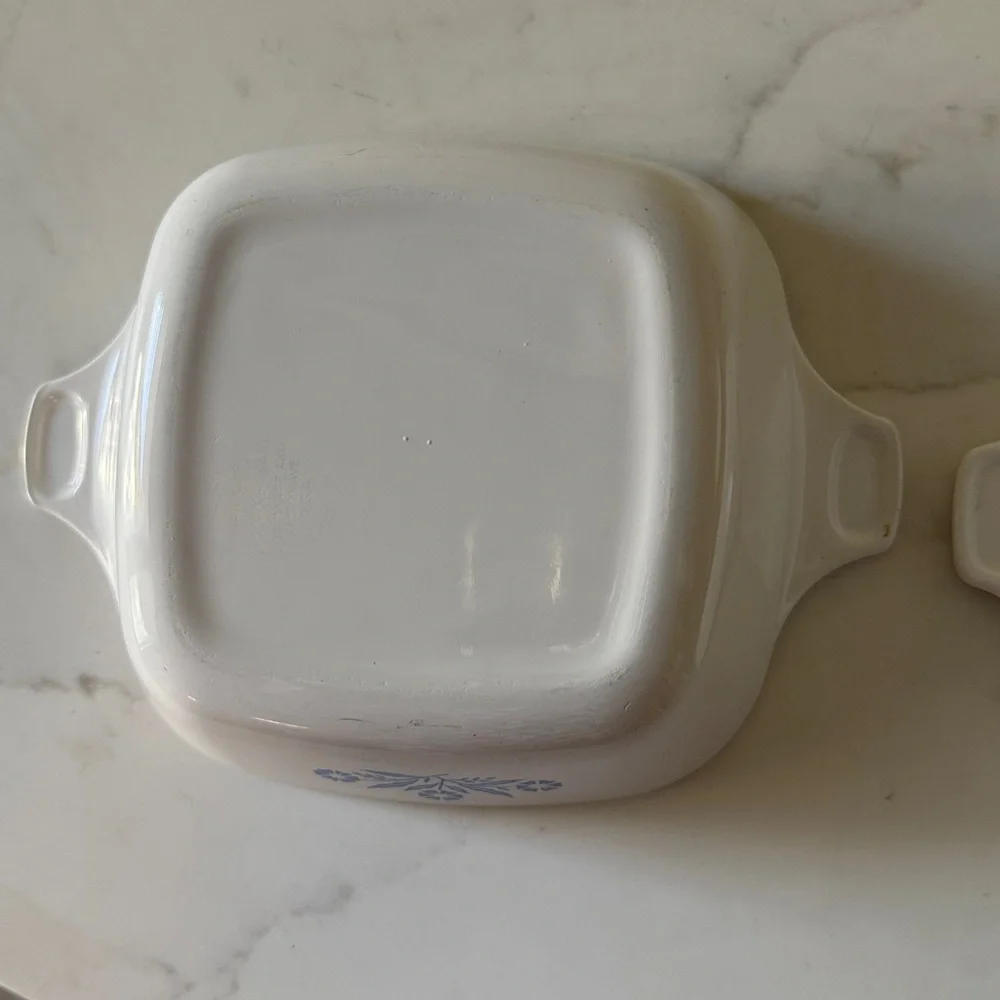 Vintage Corning ware Cornflower Petite Pan with lids Set of 2